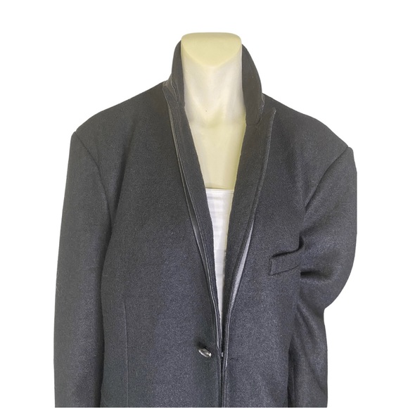 ๐ SOLD ๐ 7 For All Mankind Wool Black Jacket Blazer Lamb Leather Size XL - Picture 11 of 11